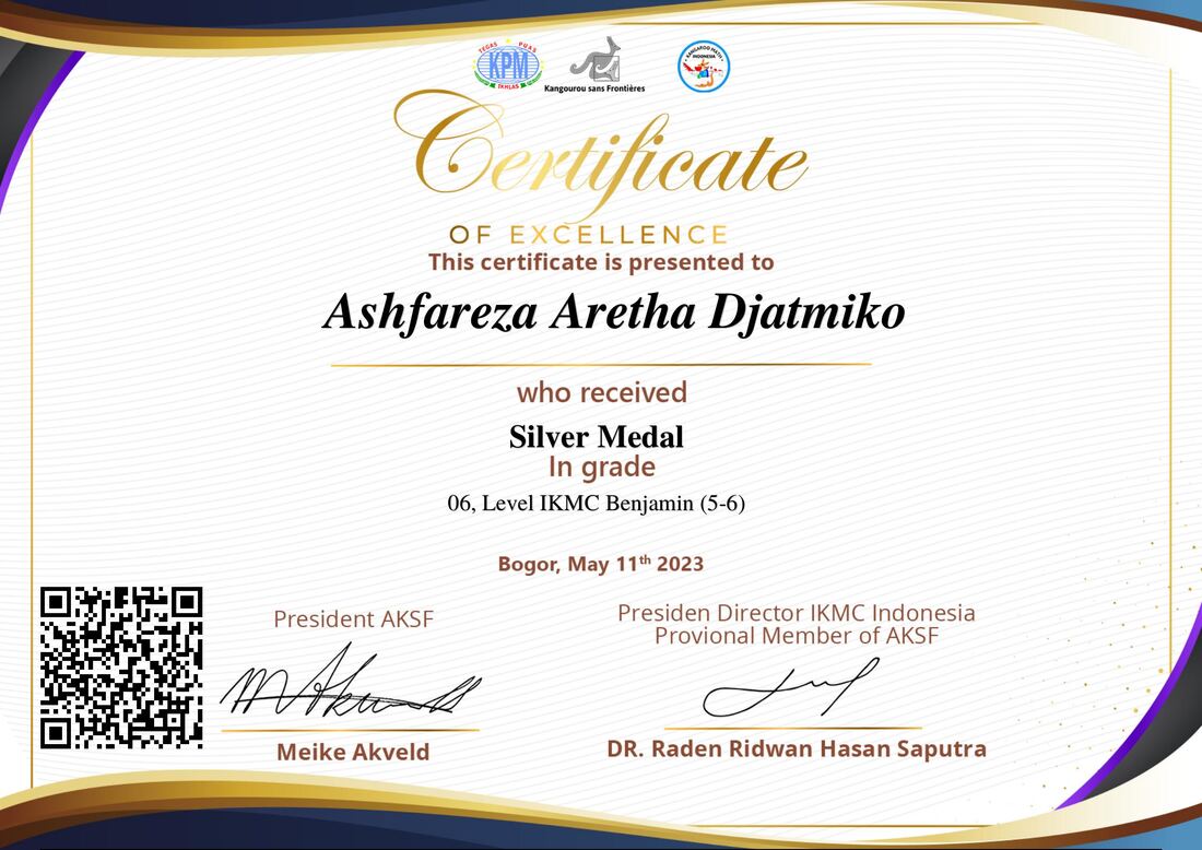 Silver Medal — International Kangaroo Mathematics Contest (IKMC) certificate
